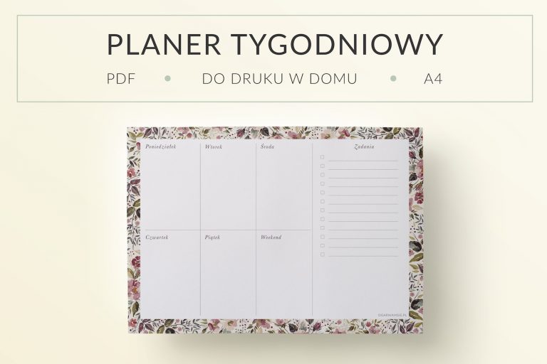 Planner tygodniowy Pożegnanie lata do druku Format A