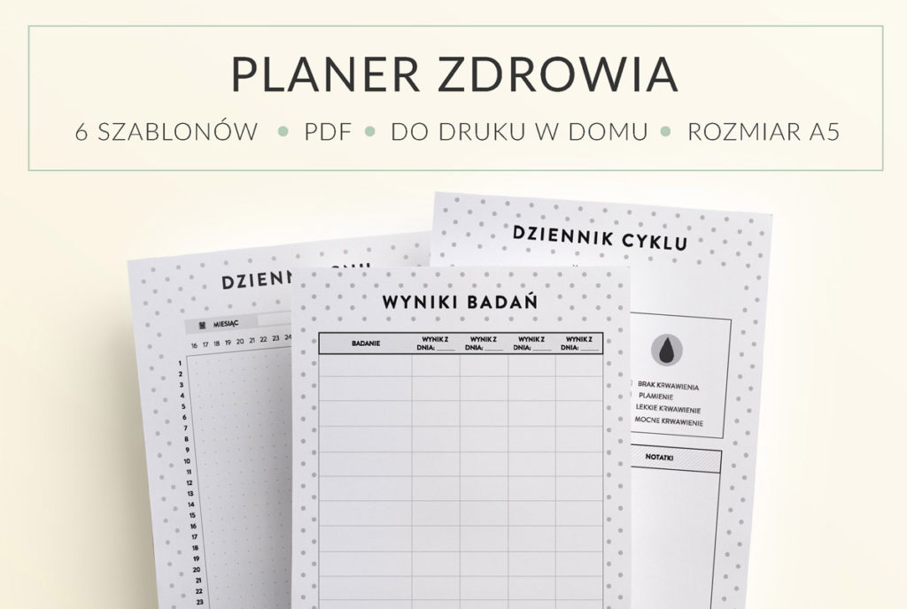 Planer Zdrowia Planer Do Druku Format A5 OgarniamSie Pl