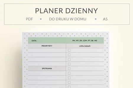 Planer dzienny #2 do druku | kolorowy