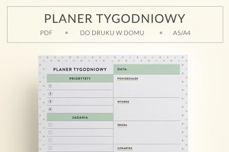 Planer tygodniowy do druku | kolorowy