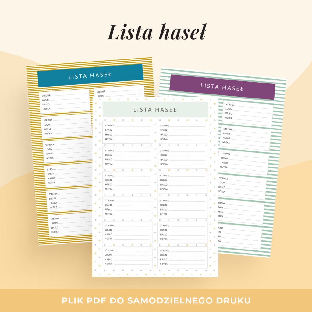 Lista haseł do druku