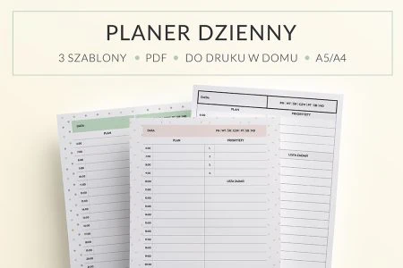 Planer Dzienny do druku | 3 różne wzory