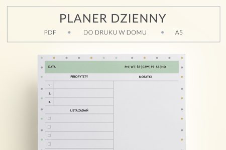 Planer Dzienny Do Druku Tak E Do Organizera Pdf Ogarniamsie Pl