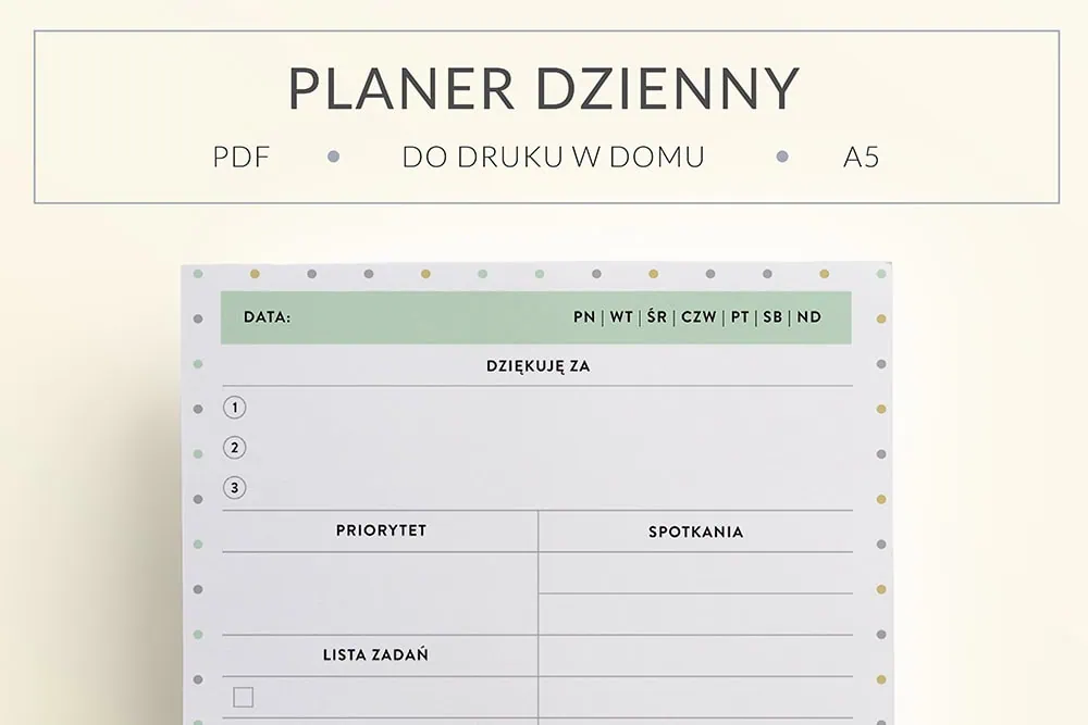 Planer wdzięczności do wydrukowania