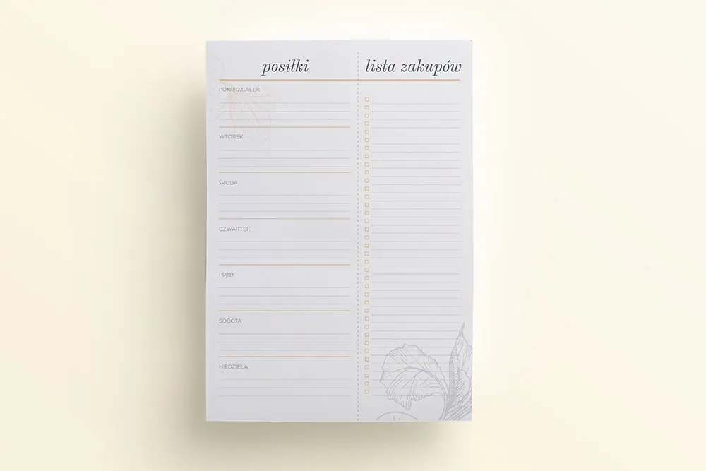 Planer posiłków na cały tydzień i lista zakupów do druku - obrazek 2