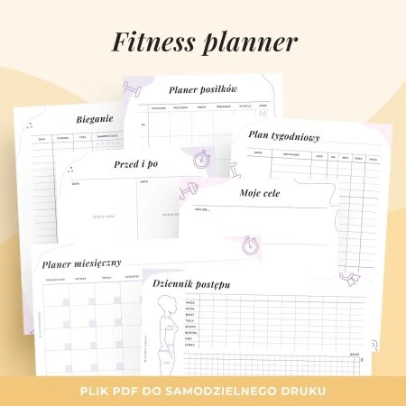 Fitness planner pdf do druku
