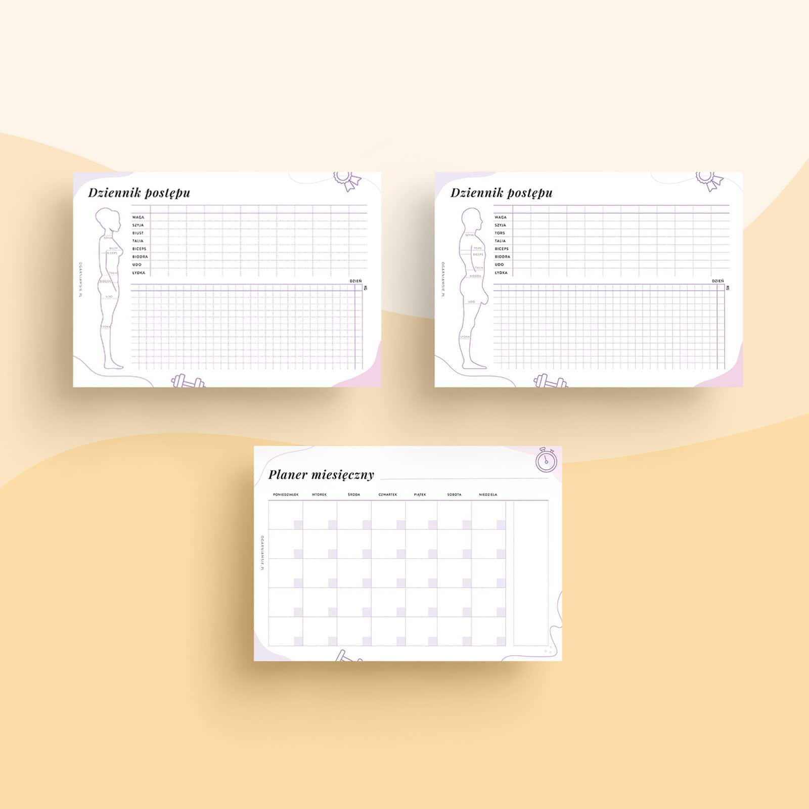 Fitness planner pdf do druku - szablony 2