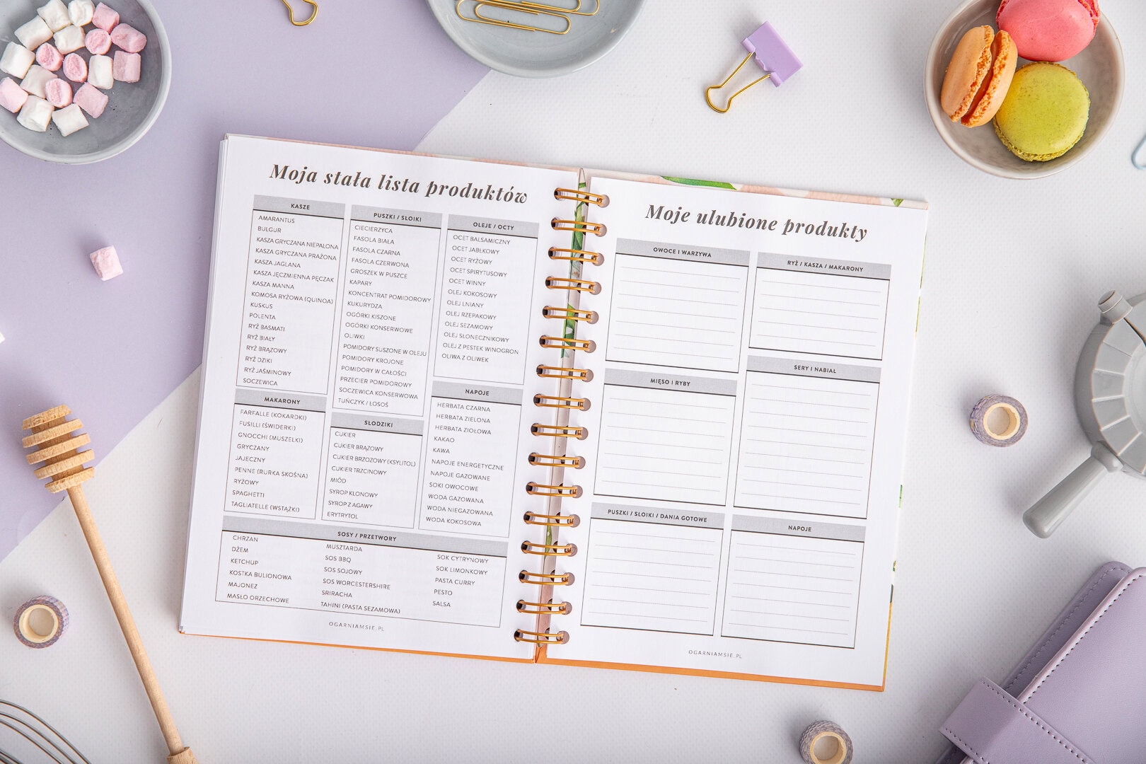 Zeszyt na przepisy - moja lista produktów