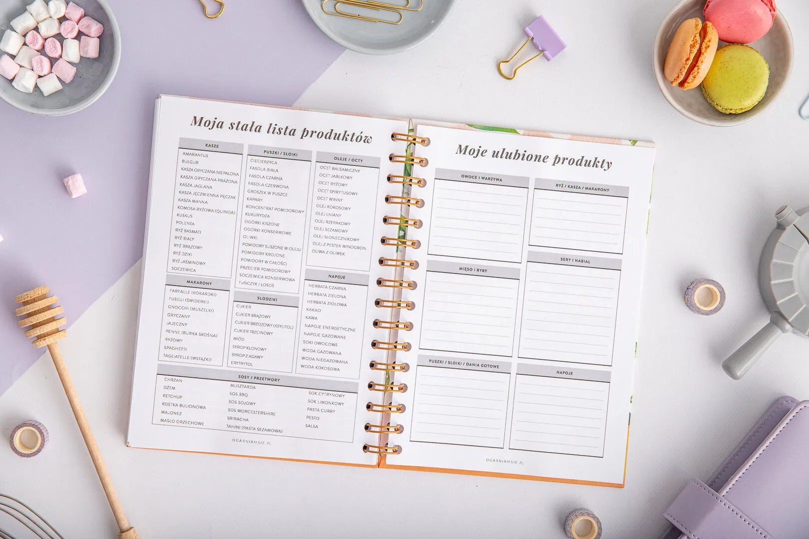 Zeszyt na przepisy - moja lista produktów