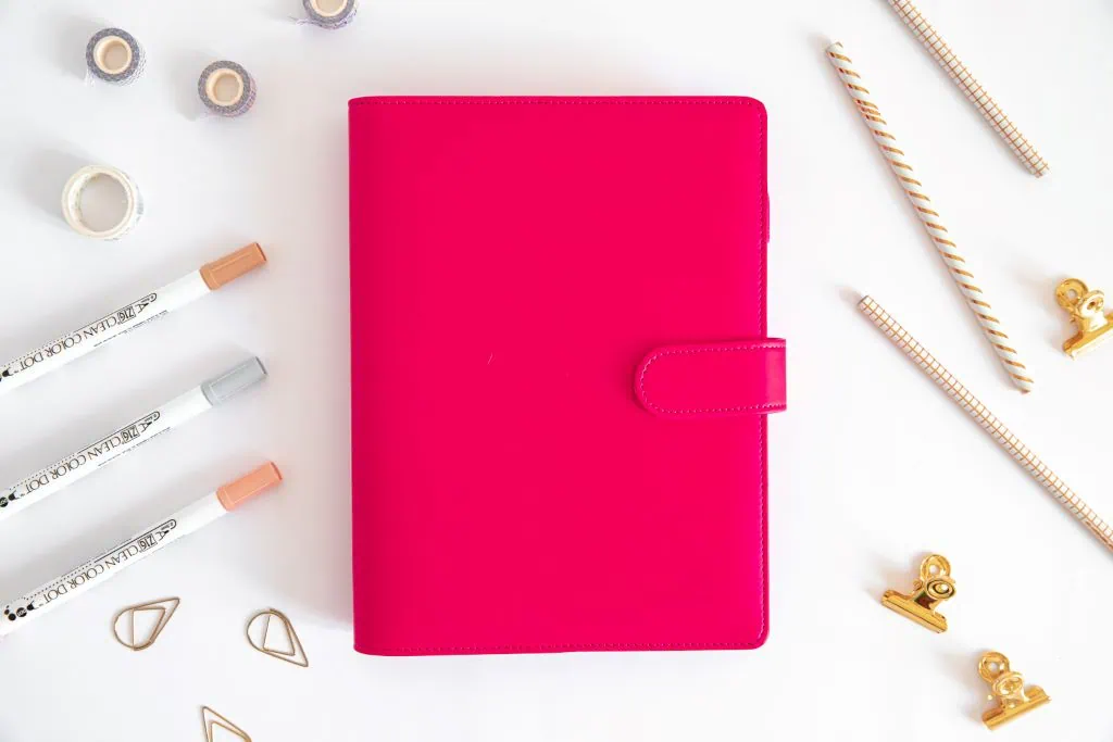 okładka na organizer A5, malinowa