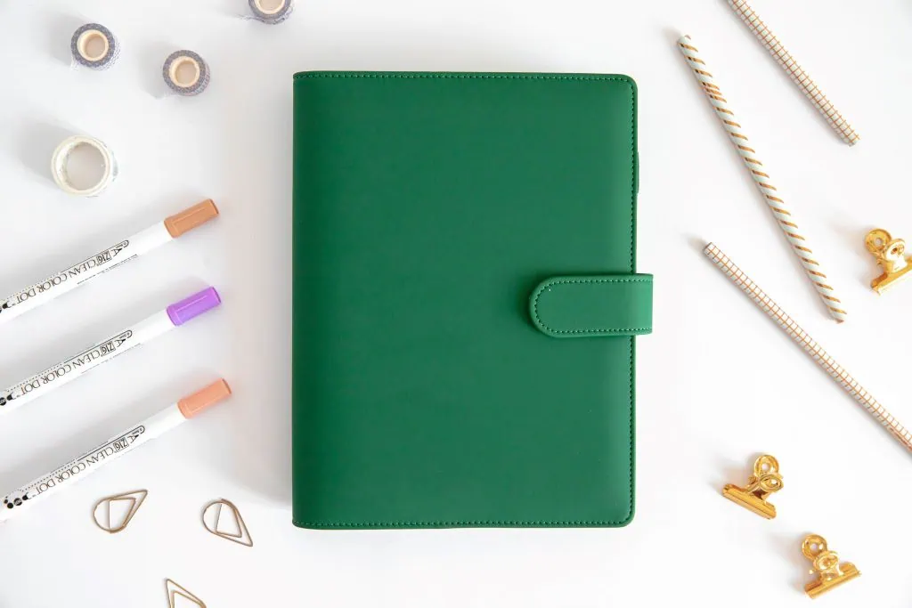 okładka na organizer A5, zielona