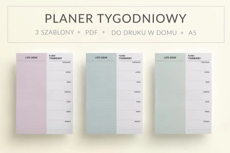 Planer tygodniowy "Minimal Pastel" do druku | Format A5