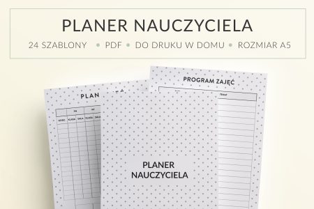 Planer, kalendarz nauczyciela do druku