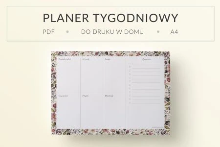 Planner tygodniowy "Pożegnanie lata" do druku | Format A4