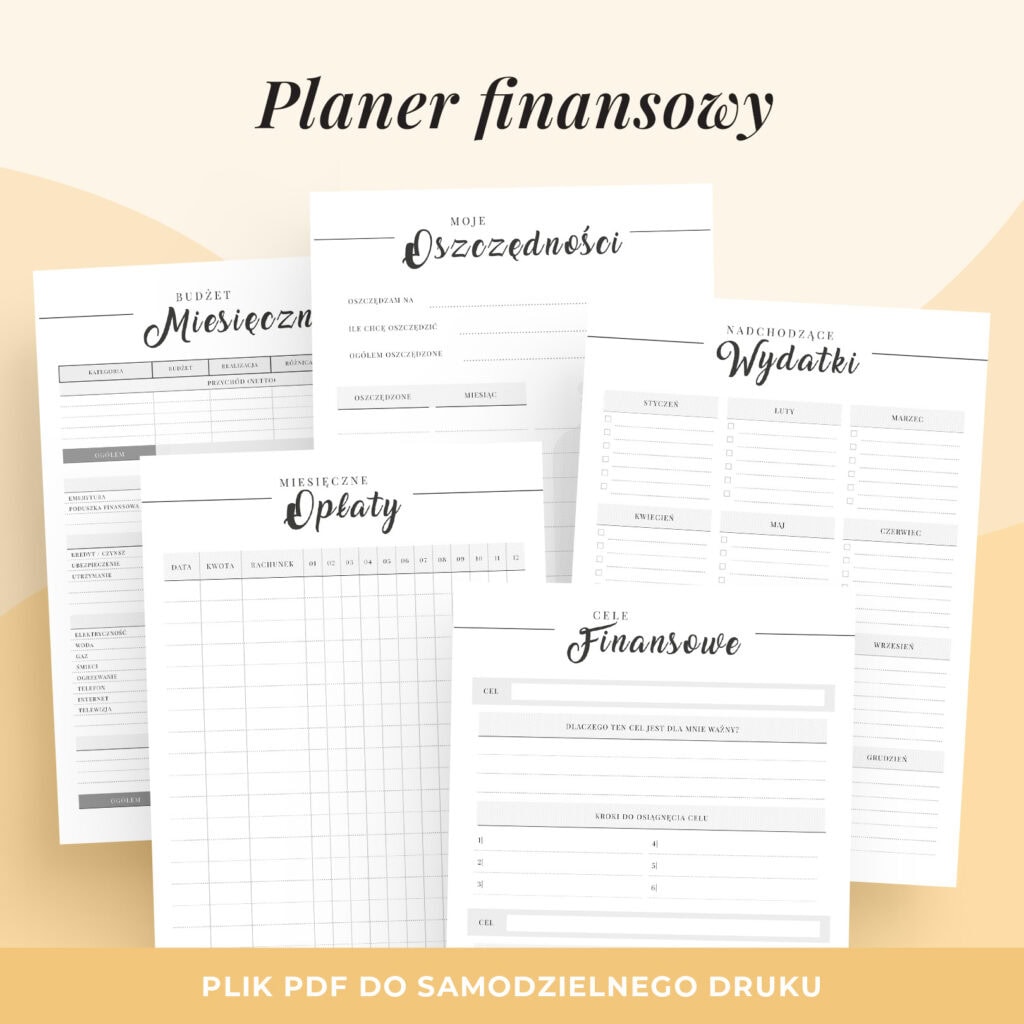 Planer Finansowy do druku | Budżet domowy szablon do druku