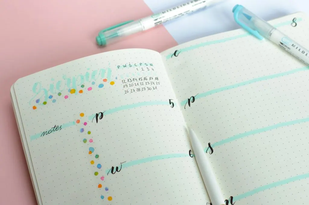 piękny zeszyt do bullet journal