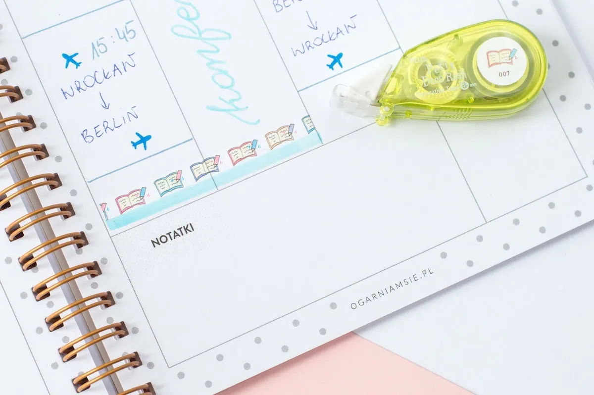 taśma ozdobna do planera i bullet journala