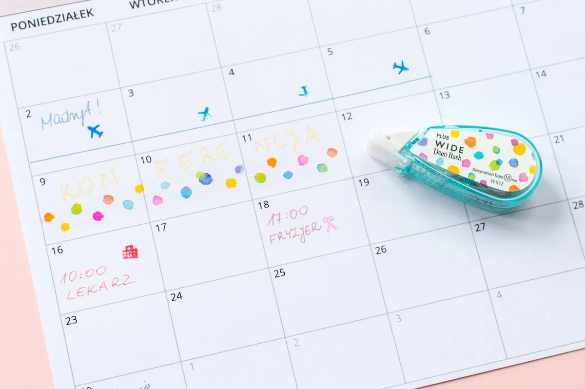 taśma dekoracyjna do planera i bullet journala