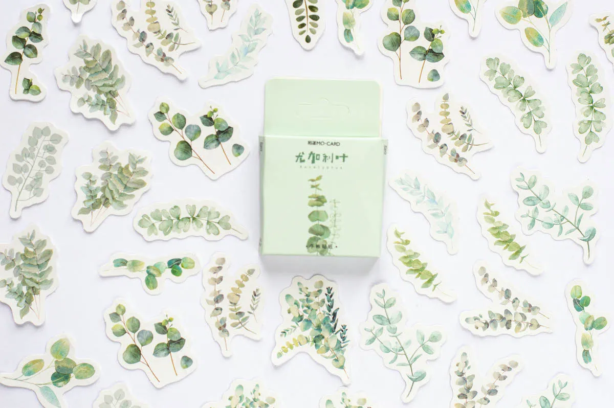 naklejki do bullet journal eukaliptus liście