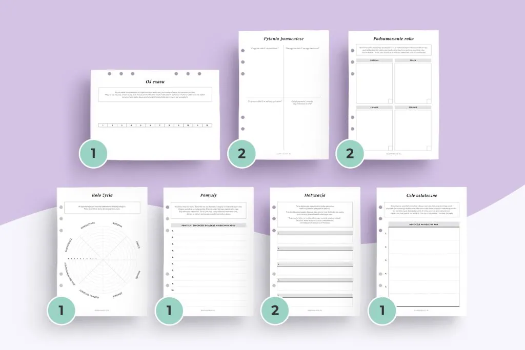 Life planner wkład do organizera - szablony