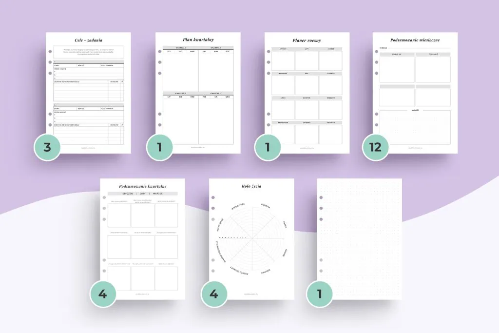 Life planner wkład do organizera - szablony (2)