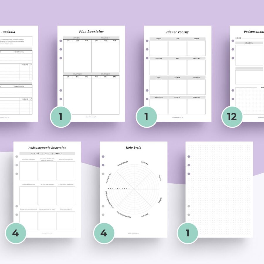 Life planner wkład do organizera - szablony (2)