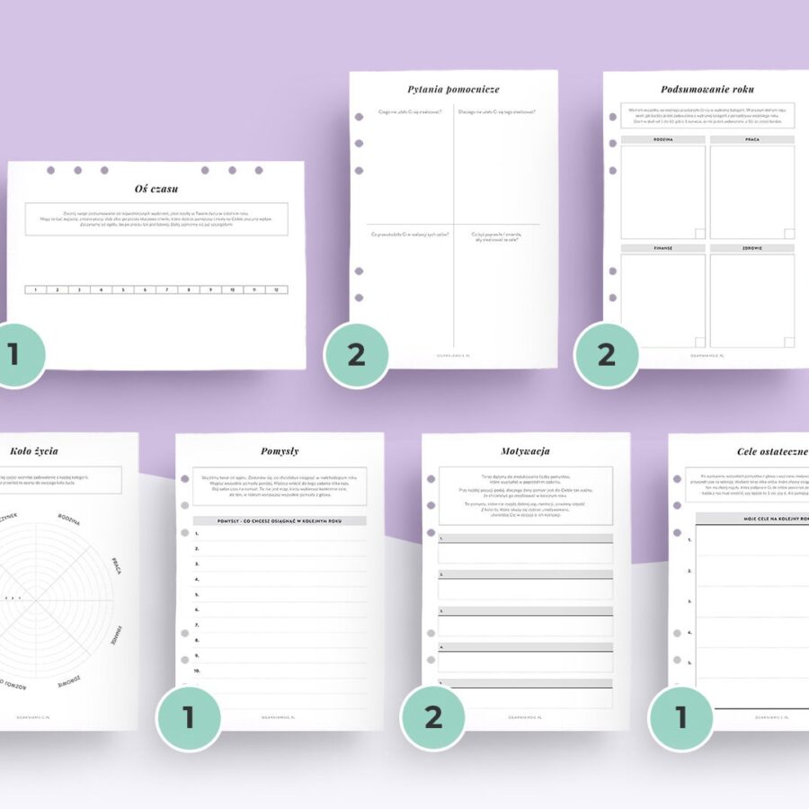 Life planner wkład do organizera - szablony