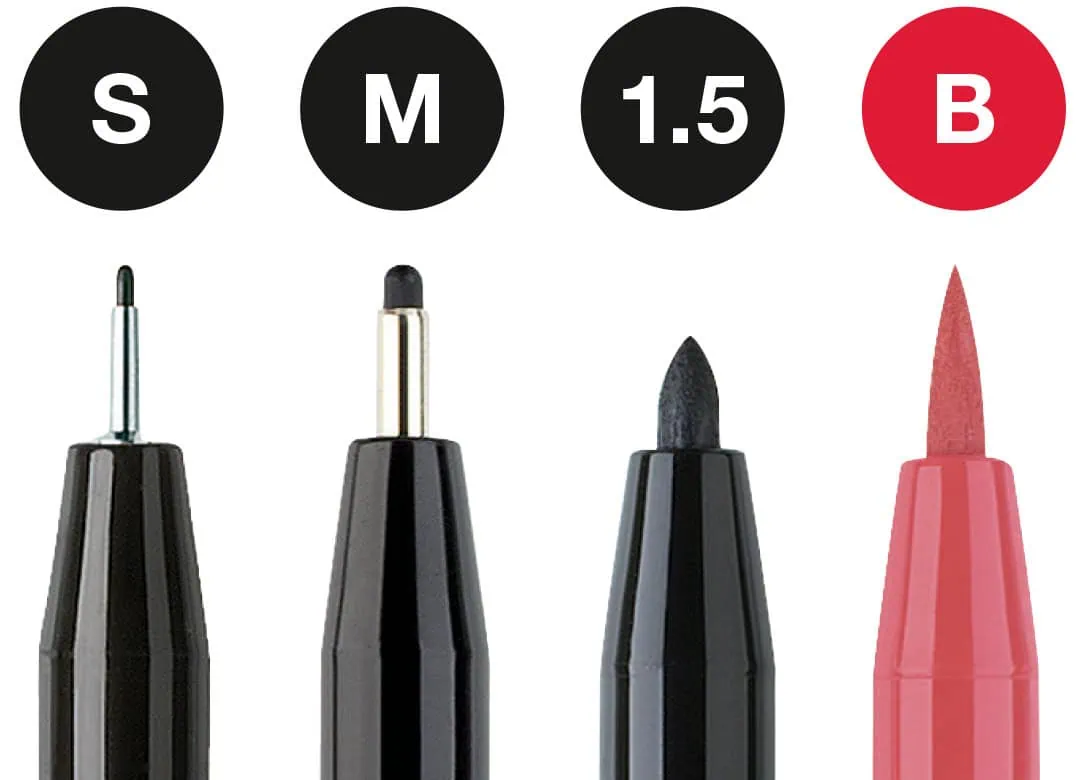 faber castell Pitt Artist Pen set of 4 Lettering black love letters koncowki