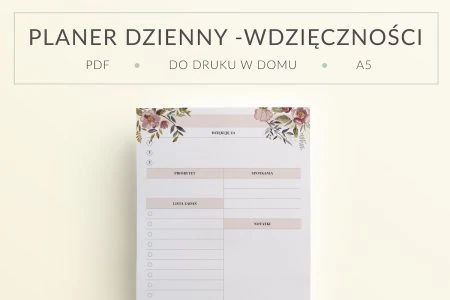 Planer Dzienny - Wdzięczności Kwiaty | Format A5