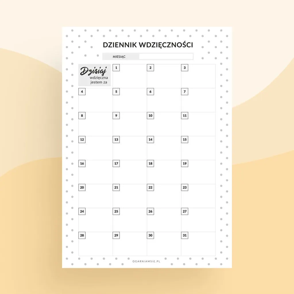 Dziennik wdzięczności – planer do druku | Format A5 (2)