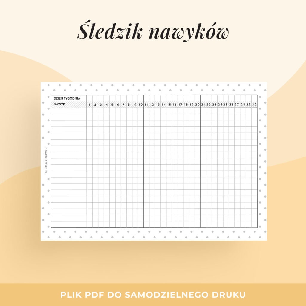 Habit tracker – planer do druku | Format A5
