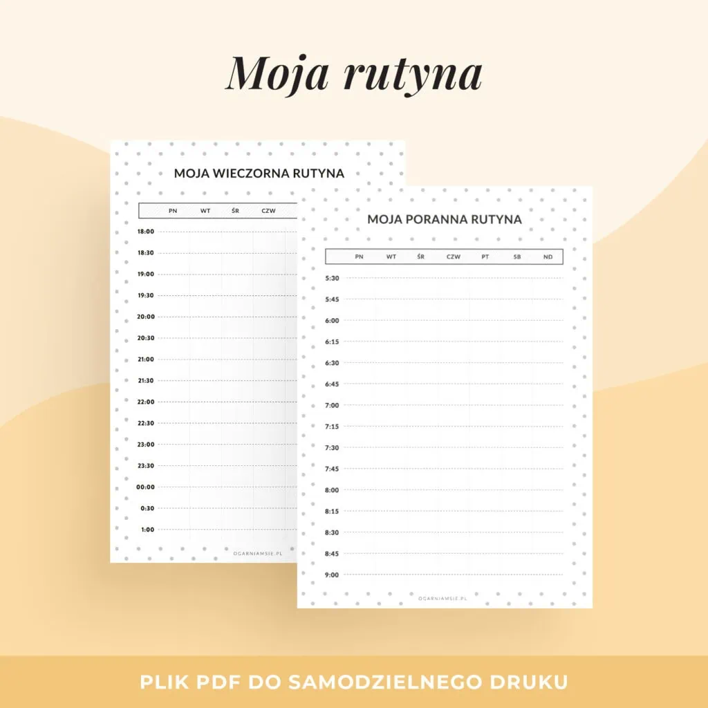 Moja rutyna – planer do druku | Format A5
