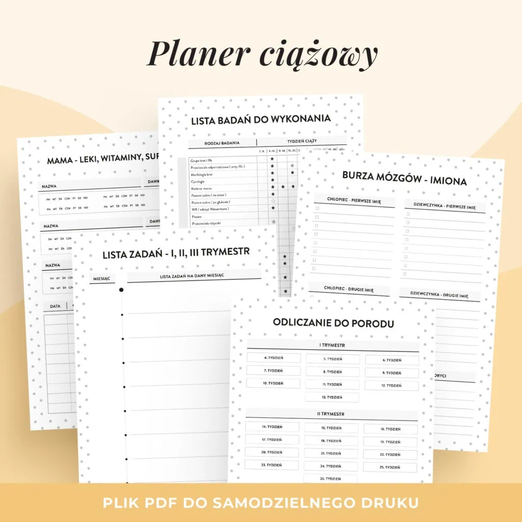 Planer ciążowy do druku | Format A5