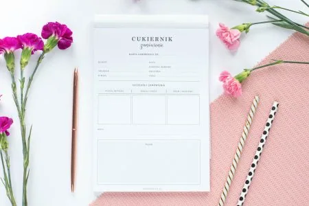 Słodkie zamówienia - karty zamówień - notes dla cukiernika