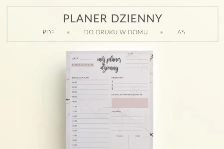 Planer Dzienny Marmur, do druku - mockup