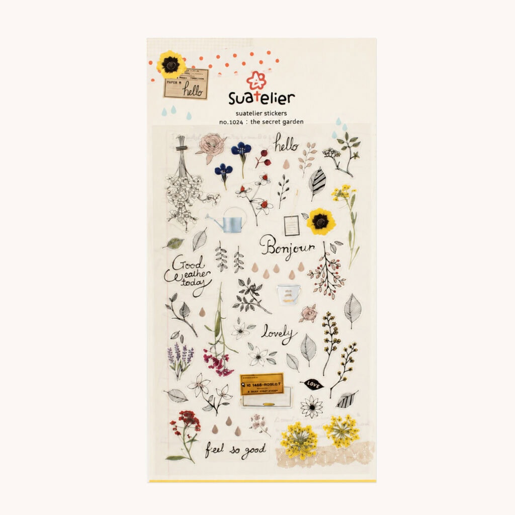 Kwiatowe naklejki do planera i bullet journal | Tajemniczy Ogród