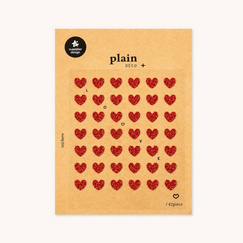 Błyszczące naklejki do planera i bullet journal | Czerwone serduszka