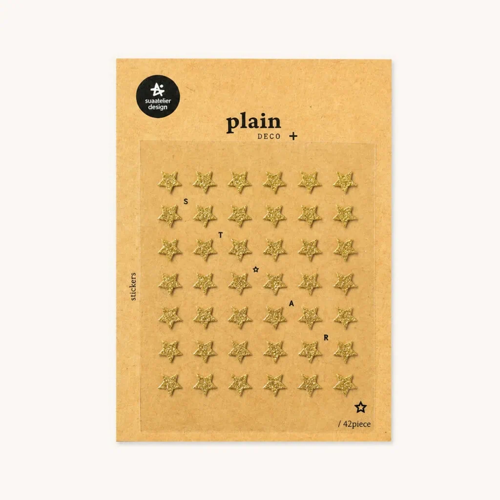 Błyszczące naklejki do planera i bullet journal | Złote gwiazdki