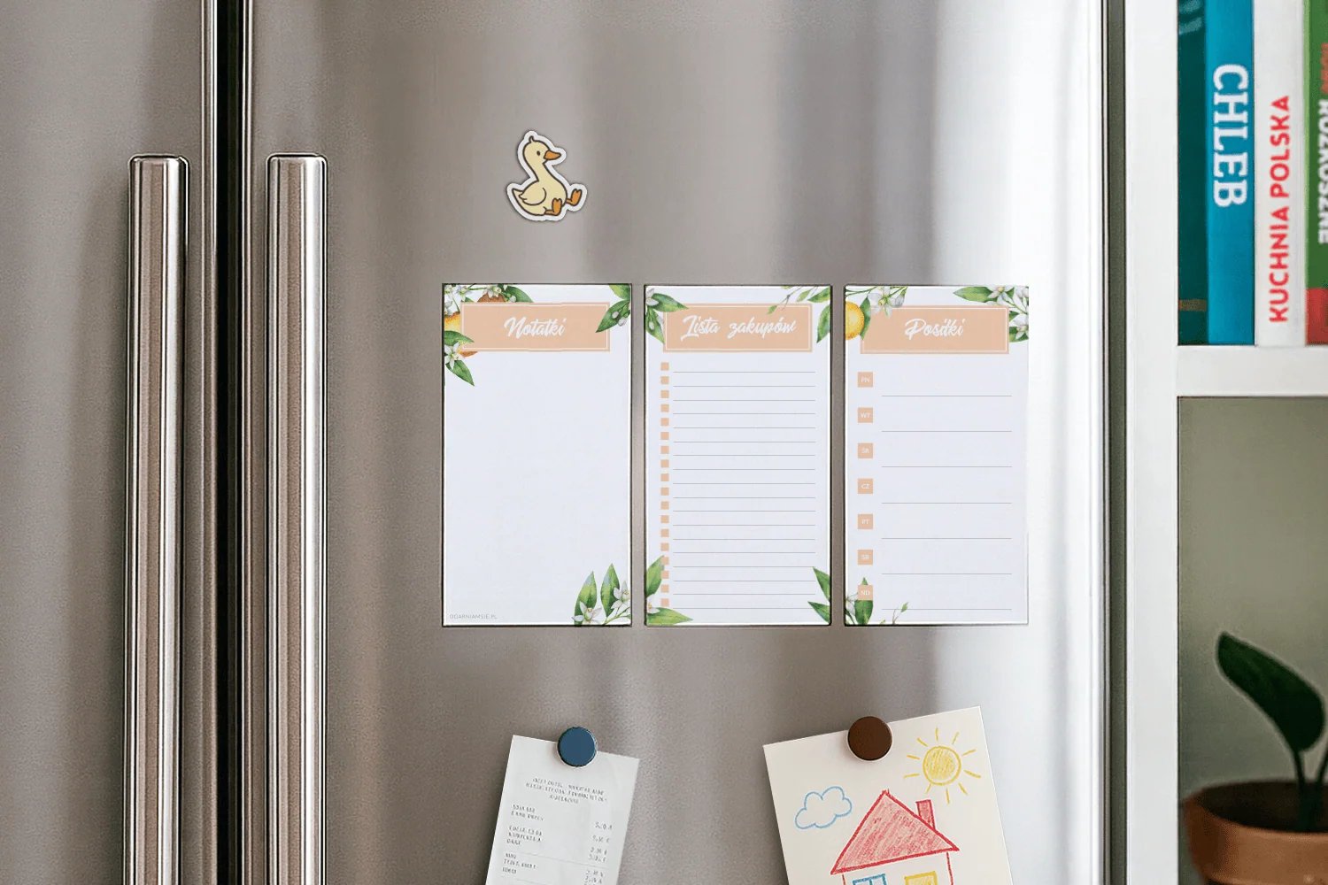 Zestaw kuchennych planerów magnetycznych “Kwiaty Pomarańczy”