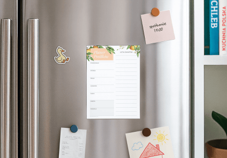 Tygodniowy planer posiłków magnetyczny “Kwiaty Pomarańczy” A5