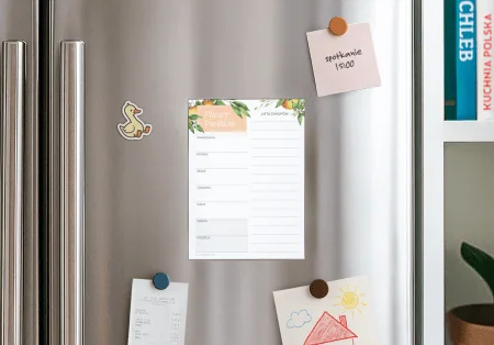 Tygodniowy planer posiłków magnetyczny “Kwiaty Pomarańczy” A5