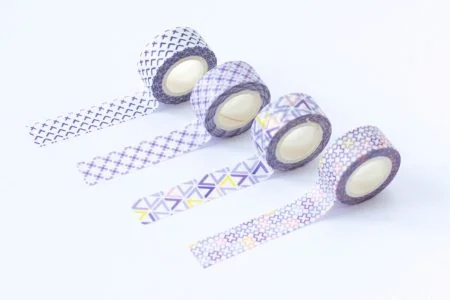 taśma dekoracyjna washi fioletowe wzory 2