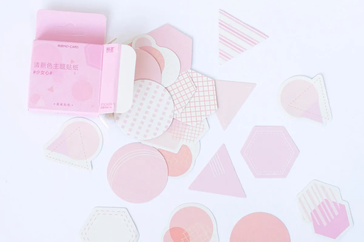 taśma dekoracyjna washi różowe kształty 2