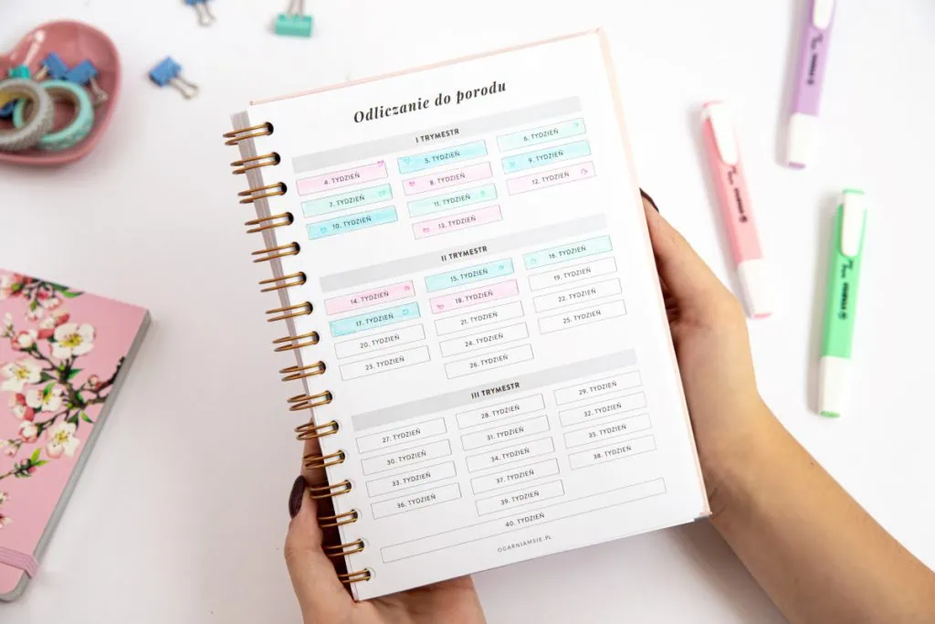 Planer ciąży i noworodka, dodatek do planera, wypełniony