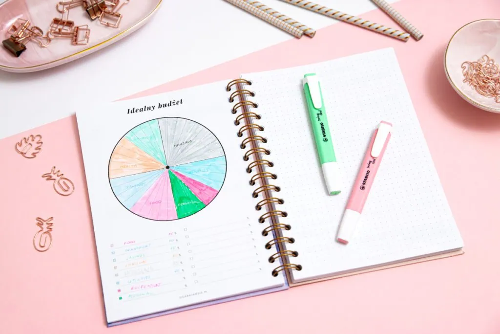 Finanse, dodatek do planera, wypełniony