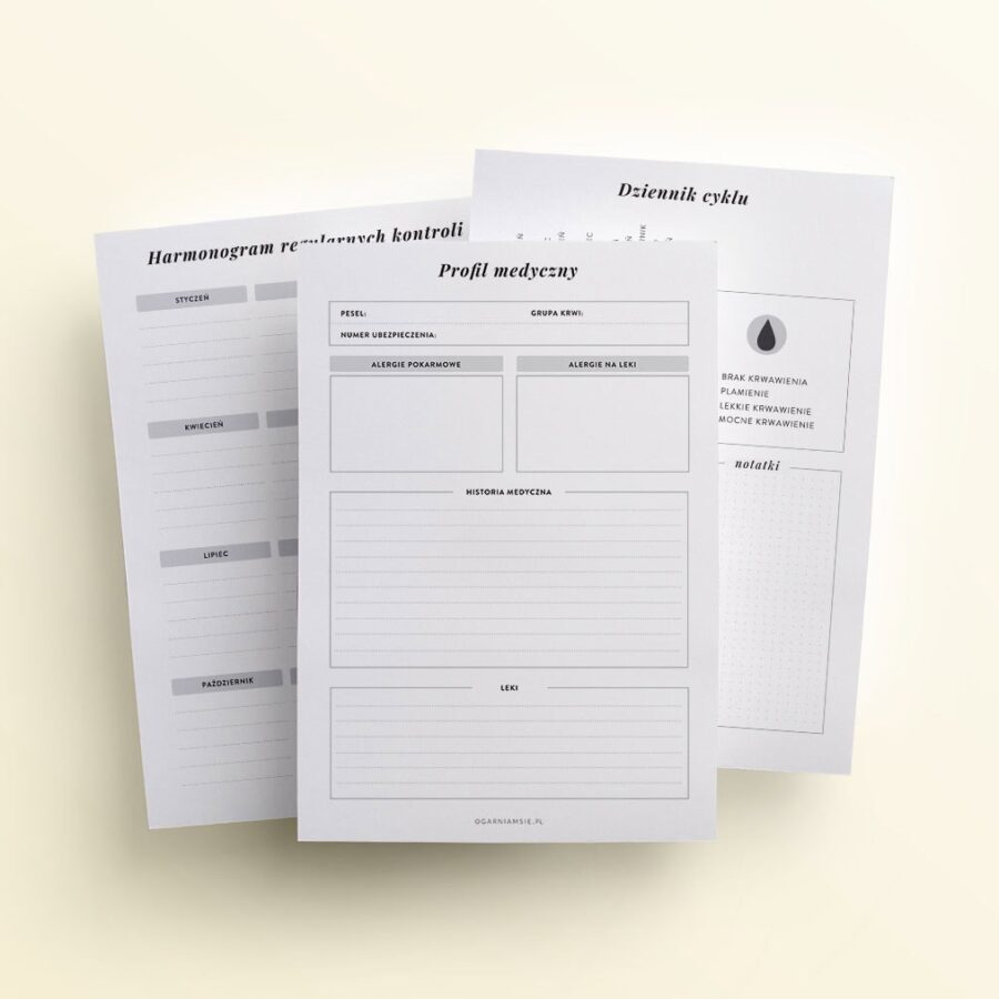 zdrowie, dodatek do planera mockup
