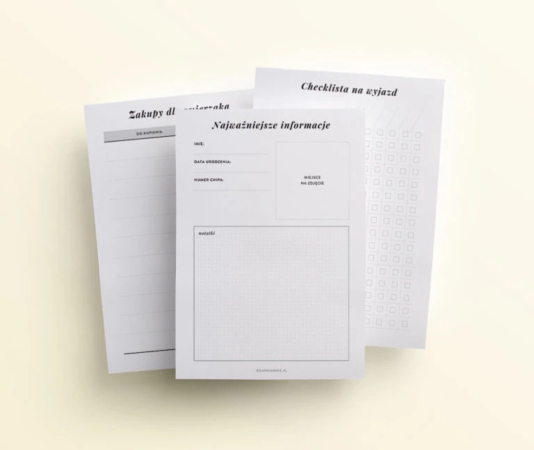 Zwierzęta domowe, dodatek do planera mockup