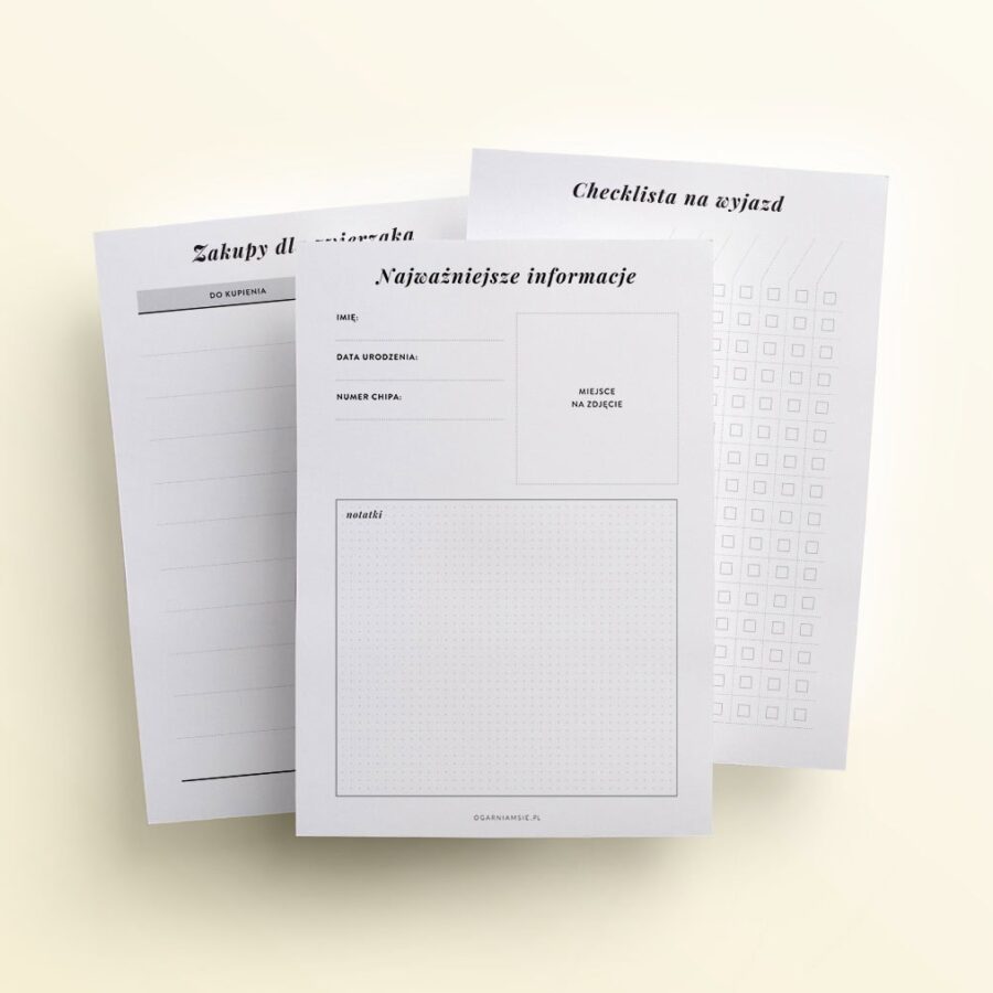Zwierzęta domowe, dodatek do planera mockup