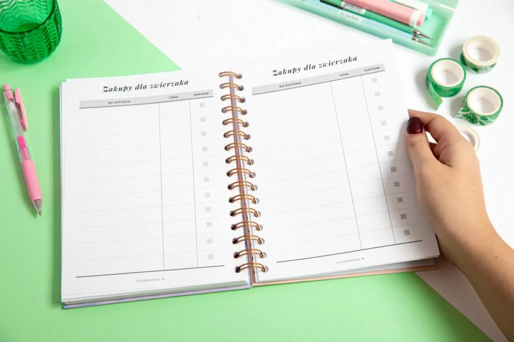 Zwierzęta domowe, dodatek do planera