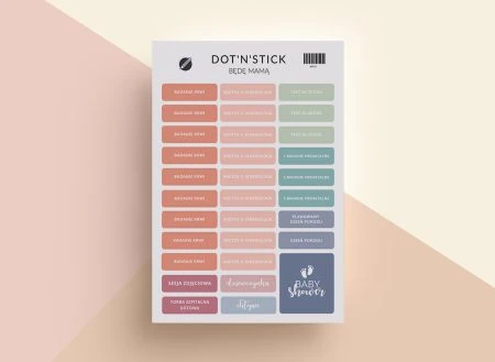 Będę mamą naklejki dot'n'stick mockup